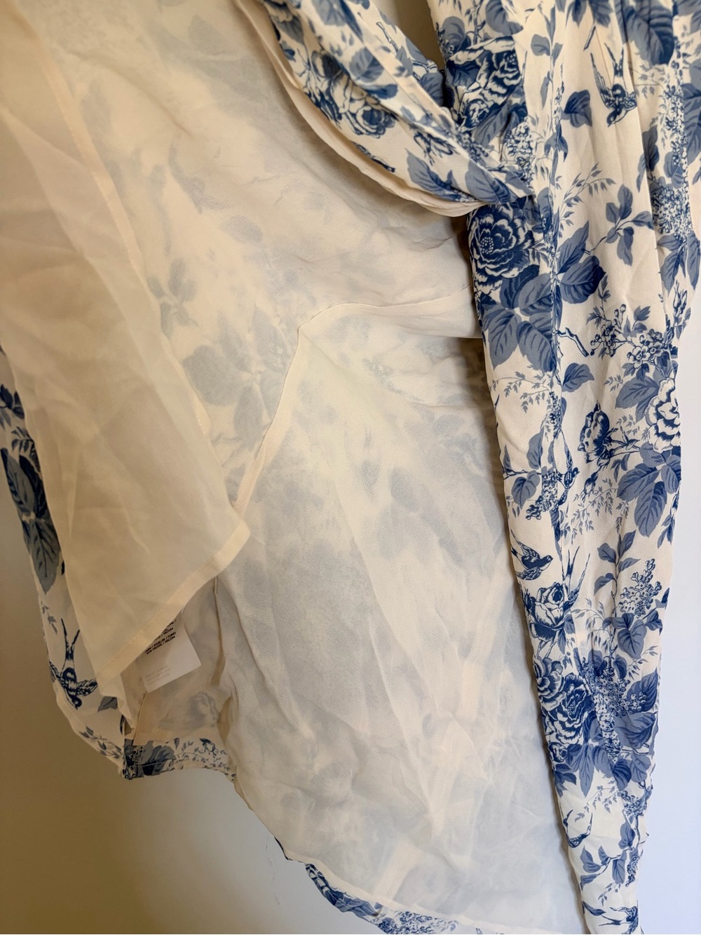 Reformation Petites Kourtney Midi Dress Size 0P, Floral Light Blue Ivory, NWT - Picture 15 of 15